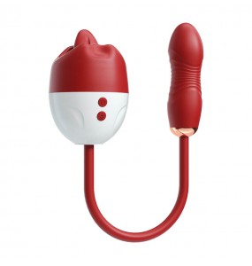 MizzZee - Lip Tongue Thruster Vibrator (Chargeable - Red)